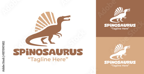 Spinosaurus Logo Modern Minimalist Dinosaur Identity