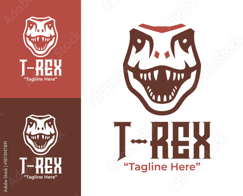 Tyrannosaurus Rex Logo Modern Minimalist Animal Emblem