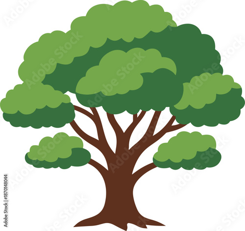 Green Tree Flat Illustration
