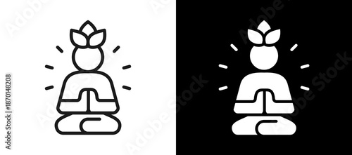 Mindfulness whiteblack icon