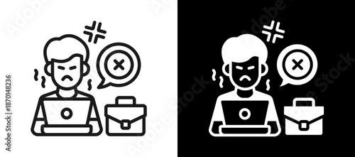 Workplace Emotions whiteblack icon