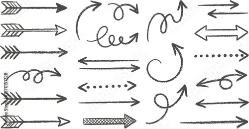 Arrows hand drawn on a black chalkboard background