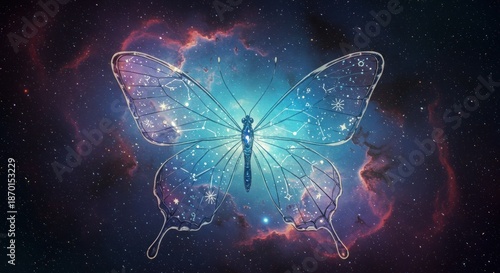 Abstract cosmic figure in radiant light