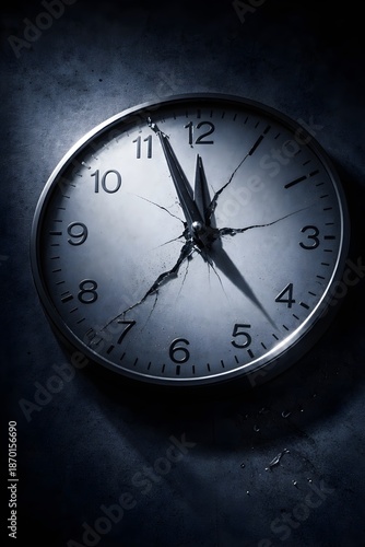 Wallpaper Mural Broken clock against dark background Torontodigital.ca