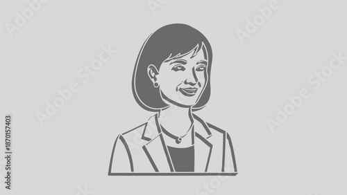 Illustration of a smiling businesswoman portrait.