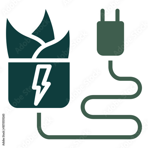 Biomass Energy Dual Tone Icon Mini Illustration, Use For Modern Concept, Print, Ui, Ux Kit, Web And App Development. Vector Related To Green Technology And More