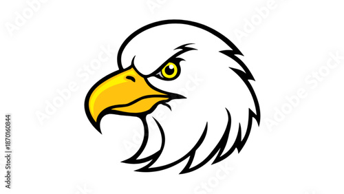 Majestic bald eagle head profile illustration for logo
