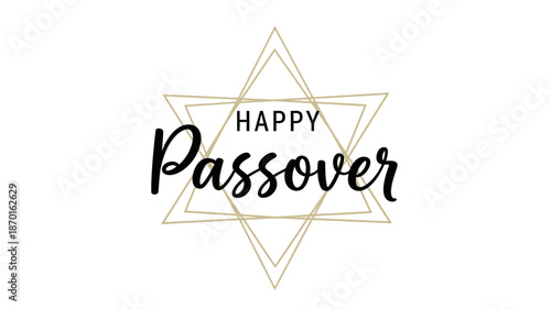 Happy Passover Greeting with Star of David and Geometric Design