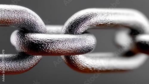 Interlocking Strength: A close-up showcases a sturdy metal chain, its links interlocked in a symbol of unbreakable unity and resilience.