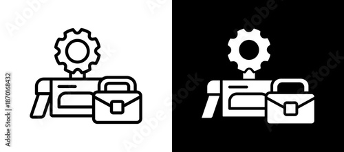 Ai Workforce whiteblack icon