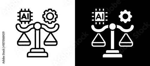 Ai Ethics whiteblack icon