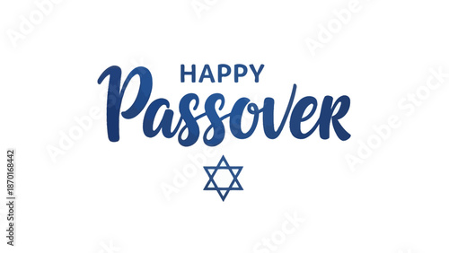 Happy Passover Holiday Greeting with Star of David Symbol, Festive Jewish Celebration