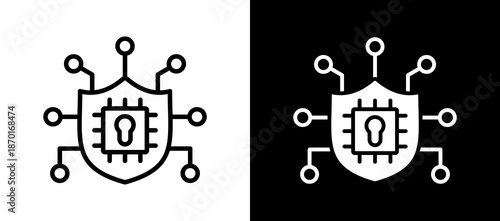 Ai Security whiteblack icon