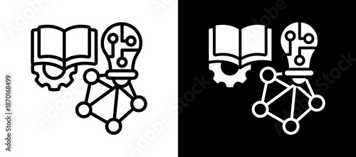 Deep Learning whiteblack icon