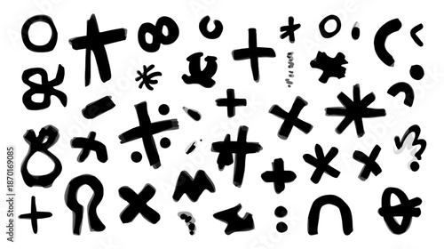 Collection of various mathematical and astrological symbols