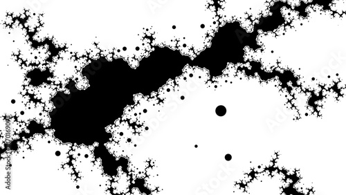 Black ink splatters on with artistic paint drops