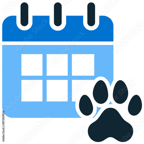 Pet date icon vector for appointment scheduling. Ideal for vet visits, grooming bookings, playdates, and organizing animal social events.