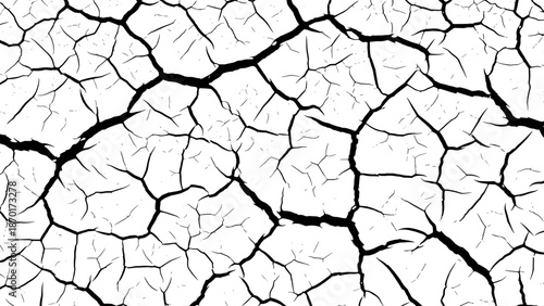 Cracked earth surface with deep fissures