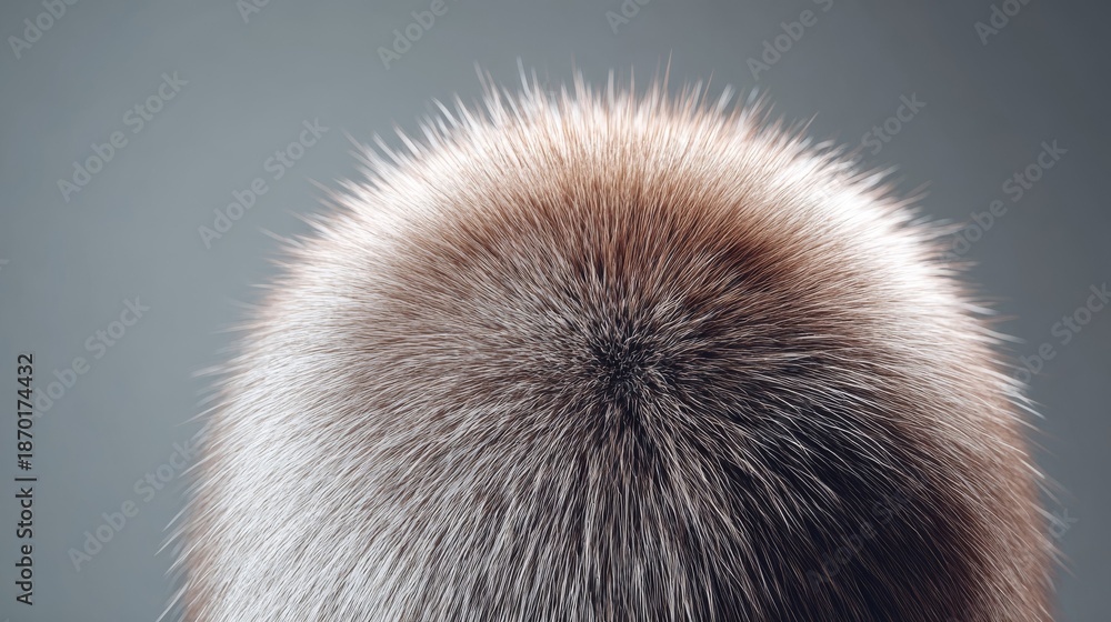 Fototapeta premium Close-up detailed view of soft, densely packed animal fur exhibiting natural textures and subtle color variations.