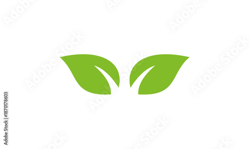 Two Green Leaves Symbolizing Growth and Nature.
