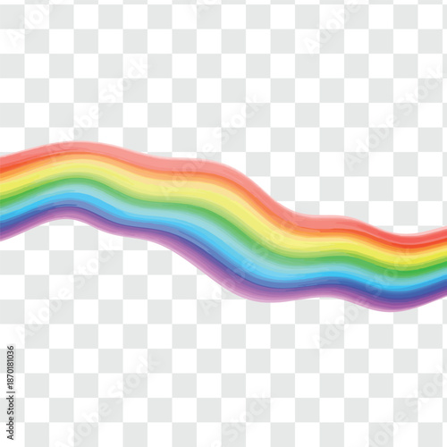 Rainbow wave vector illustration on transparent background
