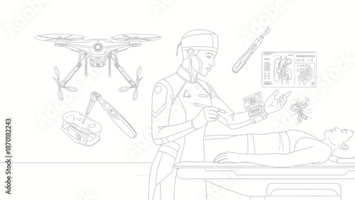 Man Operating Drone Controller with Precision.