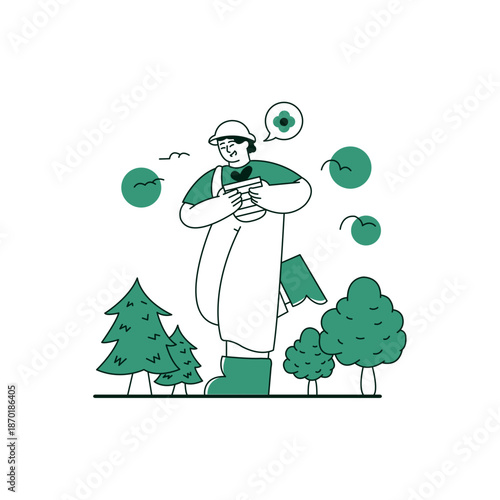 Environmental protection and green lifestyle awareness concept in flat illustration style