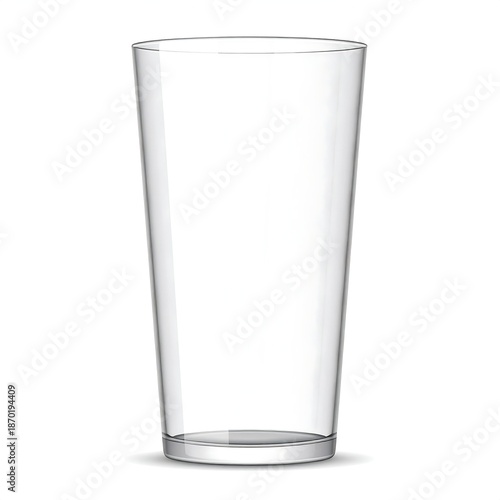 Empty clear glass, studio shot