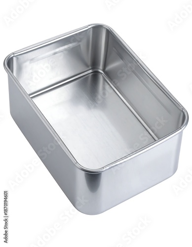 Empty stainless steel baking pan