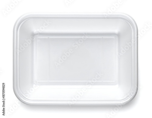 Empty white food container
