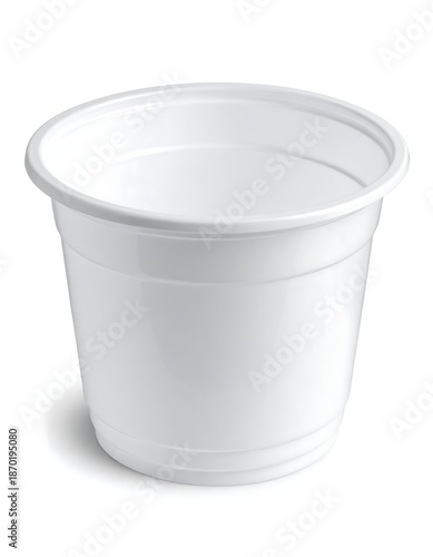 Empty white plastic cup
