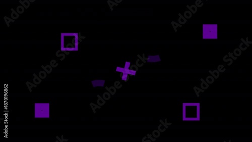 Geometric Shapes Transition with Alpha Channel, Modern Glitch Style Reveal