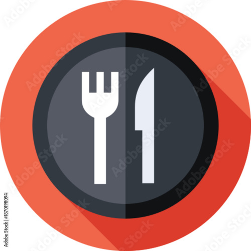 Restaurant building with dining utensils