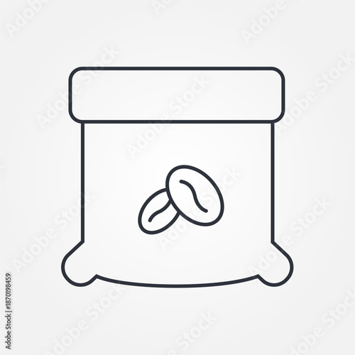 Coffee bean bag vector isolated on white background