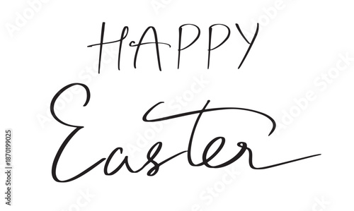 Happy easter text font calligraphy hand written lettering script black color object icon happy easter eggs rabbit springtime greeting card happy easter april march month event happy easter holiday 