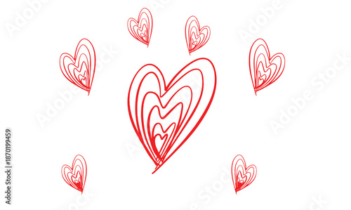 Love heart shape red pink orange color object icon sign symbol happy valentine day romantic wedding banner love heart red pink orange element february 14 fourteen day date love heart shape gift party 