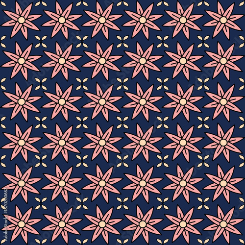Seamless floral pattern collection featuring abstract botanical flowers and organic flowing shapes. Decorative repeating design with a modern vintage color palette, suitable for textile, fabric