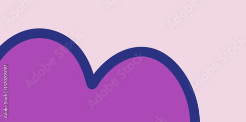 Bold Abstract Heart-Shaped Curve. A zoomed-in, bold curved element resembling a heart or mountain, perfect for high-impact visuals. Usage: Suitable for app splash screens, minimalist wall art.