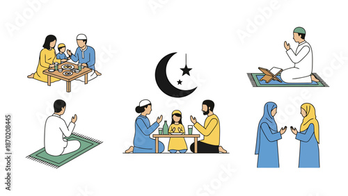 Family Unity and Devotion Diverse Religious Gathering Scenes Celebration Community Spirituality Religious Observance Togetherness Connection Prayer