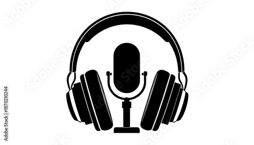 Headphones and microphone graphic
