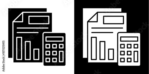 Calculator  Icon Set White Glyph Style Collection
