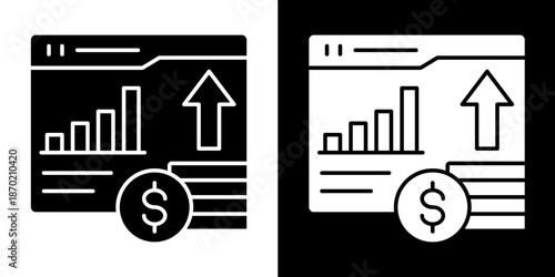 Profit  Icon Set White Glyph Style Collection