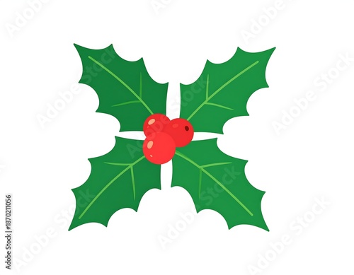 Holly sprigs with red berries