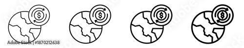 Global Finance  Icon Set Different Style Collection
