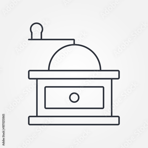 Classic Vintage Coffee Grinder Logo Design.