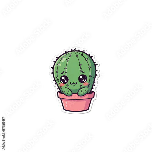 Cute Kawaii Cactus Sticker
