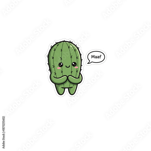 Cute Kawaii Cactus Sticker