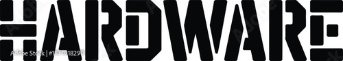 Bold Black "HARDWARE" Text with Geometric