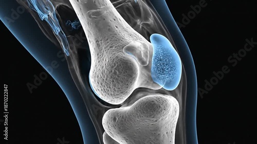 Wallpaper Mural Anatomy of the knee joint, medical 3D animation, close-up view of cartilage and bones Torontodigital.ca