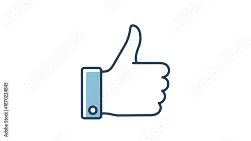 Thumbs up approval symbol like hand gesture icon.